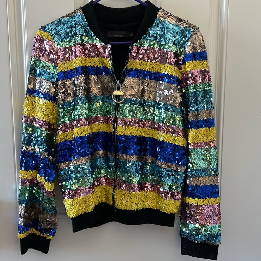 Bebe sequin bomber jacket - image 1